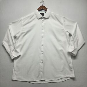 Tattersall London Men's‎ White Long Sleeve Button Up Dress Shirt Size 17.5-32/33